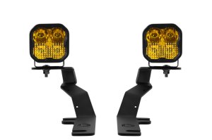 Ford F-150 LED Ditch Light Kit - Above Hood - Diode Dynamics - Stage Series Backlit + SS3 or SSC2 - Yellow - `15-`20